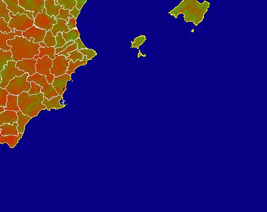 Imagen de NDVI medio mensual: Índices de vegetación medios del mes - Sureste