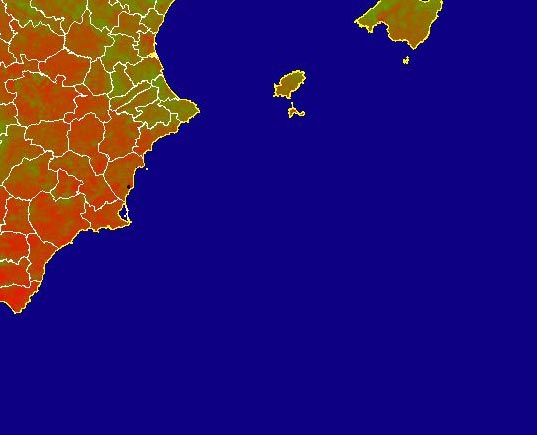 Imagen de NDVI medio mensual: Índices de vegetación medios del mes