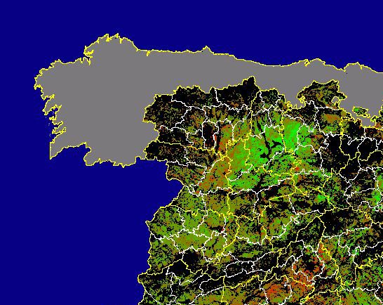 Imagen de Diferencias NDVI: Comparativa entre los índices de vegetación del mes de Enero del año actual y los de la media histórica - Noroeste