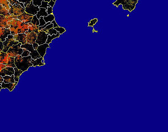 Imagen de las Diferencias acumuladas NDVI: Comparativa entre los índices de vegetación acumulados de enero a mayo (a junio en el mes de julio) del año actual y los de la media histórica