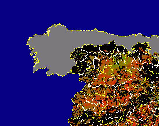 Imagen de Diferencias NDVI: Comparativa entre los índices de vegetación del mes de Marzo del año actual y los de la media histórica - Noroeste