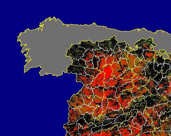 Imagen de Diferencias NDVI: Comparativa entre los índices de vegetación del mes de Mayo del año actual y los de la media histórica