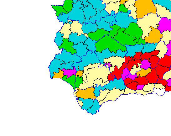 Imagen de las Diferencias comarcales: Diferencias medias relativas de los índices de vegetación acumulados del año actual y los de la media histórica, por comarca agraria