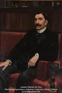 Joaquín Sánchez de Toca. Ministro de Agricultura, Industria, Comercio y Obras Públicas (23-10-1900 a 06-03-1901). Pintor: Luis Menéndez Pidal (Pajares, Asturias, 1861-Madrid 1932). Foto: Valentín Álvarez.