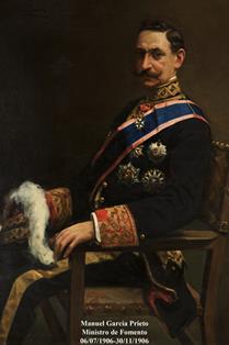 Manuel García Prieto. Marques de Alhucemas. Ministro de Fomento (06-07-1906 a 30-11-1906). Pintor: Manuel Ruiz Guerrero (Granada 1864-Madrid 1817). Foto: Valentín Álvarez.