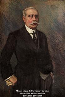 Miguel López de Carrizosa y de Giles. Ministro de Abastecimientos (20-07-1919 a 21-07-1919). Pintor: Nazario Montero Madrazo (Madrid 1883-Orense 1963). Foto: Valentín Álvarez.