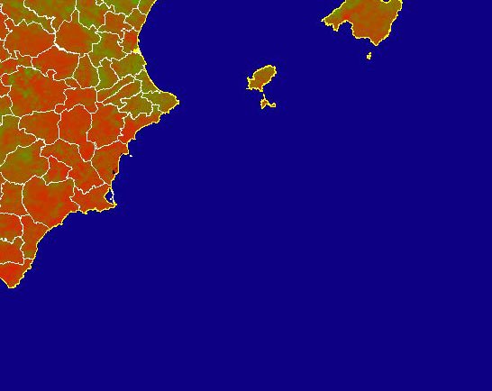 Imagen de NDVI medio mensual: Índices de vegetación medios del mes