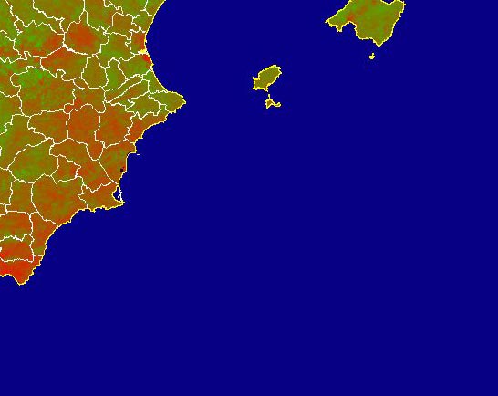 Imagen del NDVI medio mensual: Índices de vegetación medios del mes