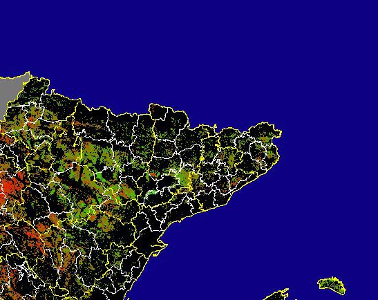 Imagen de Diferencias NDVI: Comparativa entre los índices de vegetación del mes de Enero del año actual y los de la media histórica - Noreste