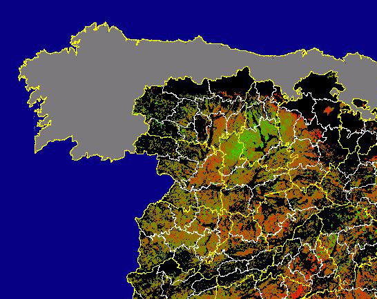 Imagen de Diferencias NDVI: Comparativa entre los índices de vegetación del mes de Febrero del año actual y los de la media histórica - Noroeste