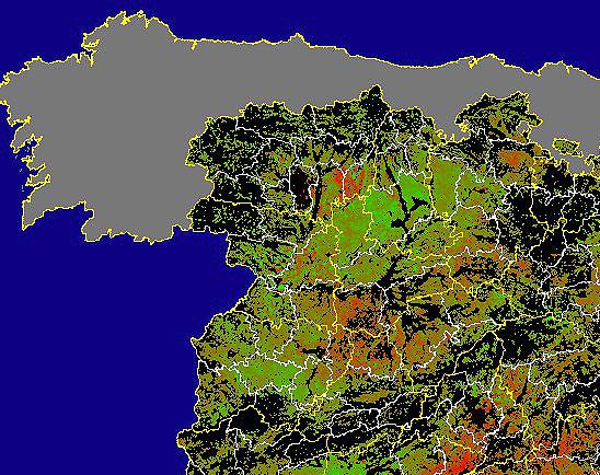 Imagen de Diferencias NDVI: Comparativa entre los índices de vegetación del mes de Mayo del año actual y los de la media histórica