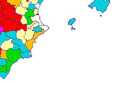 Imagen de las Diferencias comarcales: Diferencias medias relativas de los índices de vegetación acumulados del año actual y los de la media histórica, por comarca agraria