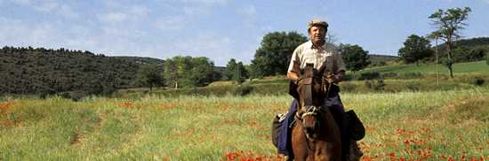 Imagen de un agricultor a caballo