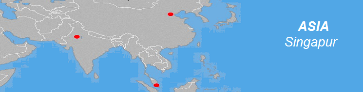 Mapa del Sureste Asiático Singapur