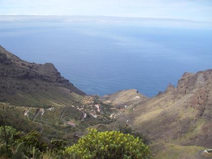 Panorámica del Barranco de Taguluche y del pequeño núcleo rural