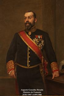 Augusto González Besada Mein. Ministro de Fomento (25-01-1907 a 14-09-1908). Pintor: Rafael Cortés Moreno (Huelva 1865-Madrid 1931). Copia de José San Bartolomé Llaneces (Madrid 1864-1919). Foto: Valentín Álvarez.