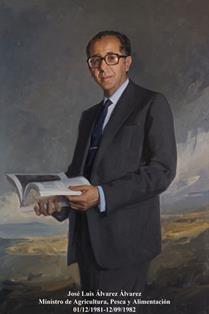 José Luis Álvarez Álvarez. Ministro de Agricultura, Pesca y Alimentación (01-12-1981 a 12-09-1982). Pintor: Félix Revello de Toro (Málaga 1926). Foto: Valentín Álvarez.