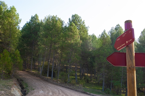 Directional signage at the start of an ascent section