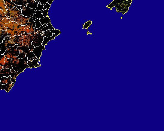 Imagen de NDVI medio secano: Índices de vegetación medios del mes para las zonas de cultivos de secano y pastizales - Sureste