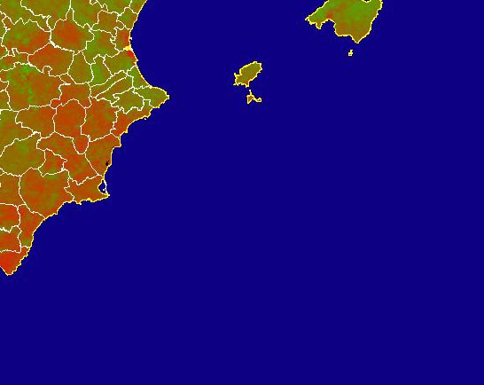 Imagen del NDVI medio mensual: Índices de vegetación medios del mes