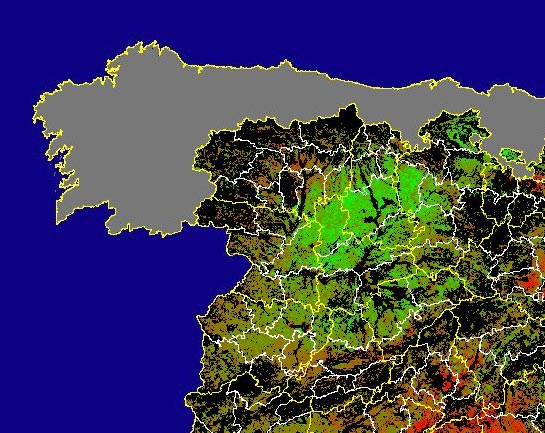 Imagen de Diferencias NDVI: Comparativa entre los índices de vegetación del mes de Enero del año actual y los de la media histórica - Noroeste