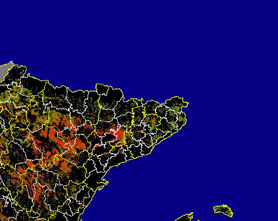 Imagen de Diferencias acumuladas NDVI: Comparativa entre los índices de vegetación acumulados de enero a mayo del año actual y los de la media histórica