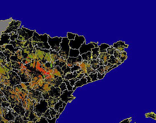 Imagen de Diferencias acumuladas NDVI: Comparativa entre los índices de vegetación acumulados de enero a mayo del año actual y los de la media histórica