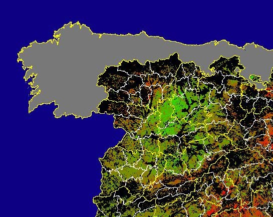 Imagen de Diferencias acumuladas NDVI: Comparativa entre los índices de vegetación acumulados de enero a mayo del año actual y los de la media histórica