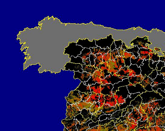 Imagen de Diferencias acumuladas NDVI: Comparativa entre los índices de vegetación acumulados de enero a mayo del año actual y los de la media histórica