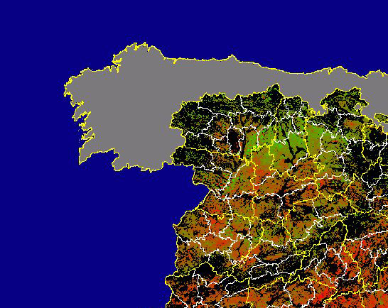 Imagen de Diferencias NDVI: Comparativa entre los índices de vegetación del mes de Mayo del año actual y los de la media histórica