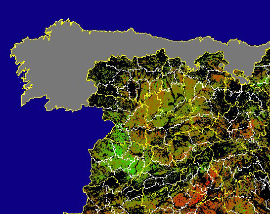 Imagen de Diferencias NDVI: Comparativa entre los índices de vegetación del mes de Marzo del año actual y los de la media histórica - Noroeste