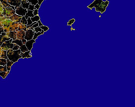 Imagen de NDVI medio secano: Índices de vegetación medios del mes para las zonas de cultivos de secano y pastizales - Sureste