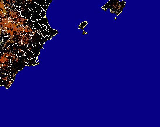 Imagen de NDVI medio secano: Índices de vegetación medios del mes para las zonas de cultivos de secano y pastizales - Sureste