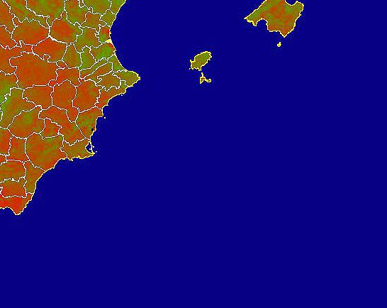 Imagen de NDVI medio mensual: Índices de vegetación medios del mes - Sureste