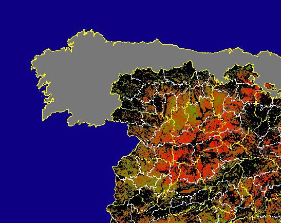 Imagen de Diferencias NDVI: Comparativa entre los índices de vegetación del mes de Enero del año actual y los de la media histórica - Noroeste