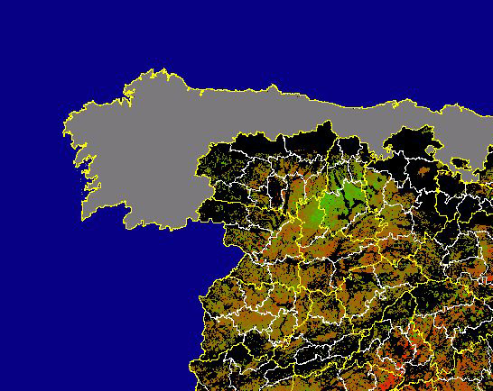 Imagen de Diferencias acumuladas NDVI: Comparativa entre los índices de vegetación acumulados de enero a mayo del año actual y los de la media histórica