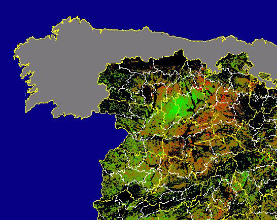 Imagen de Diferencias NDVI: Comparativa entre los índices de vegetación del mes de Enero del año actual y los de la media histórica - Noroeste