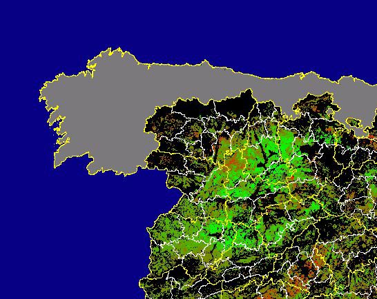 Imagen de Diferencias NDVI: Comparativa entre los índices de vegetación del mes de Febrero del año actual y los de la media histórica - Noroeste