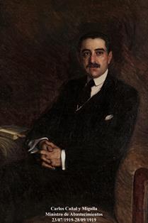 Carlos Cañal y Migolla. Ministro de Abastecimientos (23-07-1919 a 28-09-1919). Pintor: Nazario Montero Madrazo (Madrid 1883-Orense 1963). Foto: Valentín Álvarez.