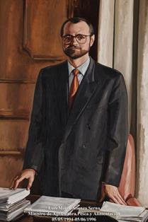 Luis María Atienza Serna. Ministro de Agricultura, Pesca y Alimentación (05-05-1994 a 05-06-1996). Pintor: Francisco Soto Mesa (Madrid 1946). Foto: Valentín Álvarez.